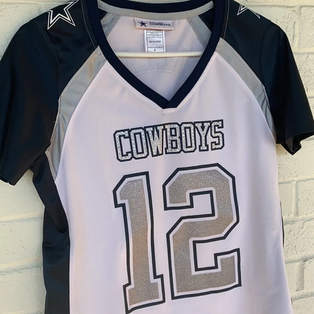 Dallas Cowboys Ladies Rhinestone NFL Football Shirt S
